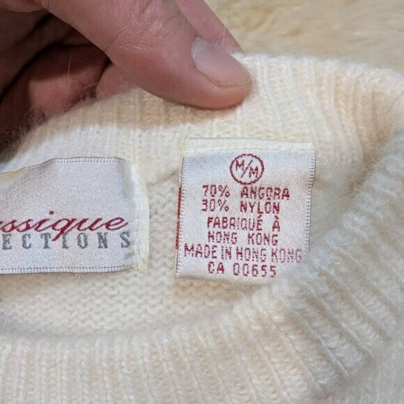 Vintage Classique Collections Angora Blend Short Sleeve Sweater Women Size M - Picture 5 of 6